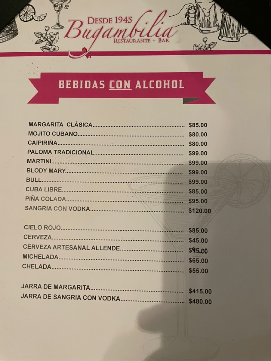 Menu Desde 1945 La Bugambilia-1