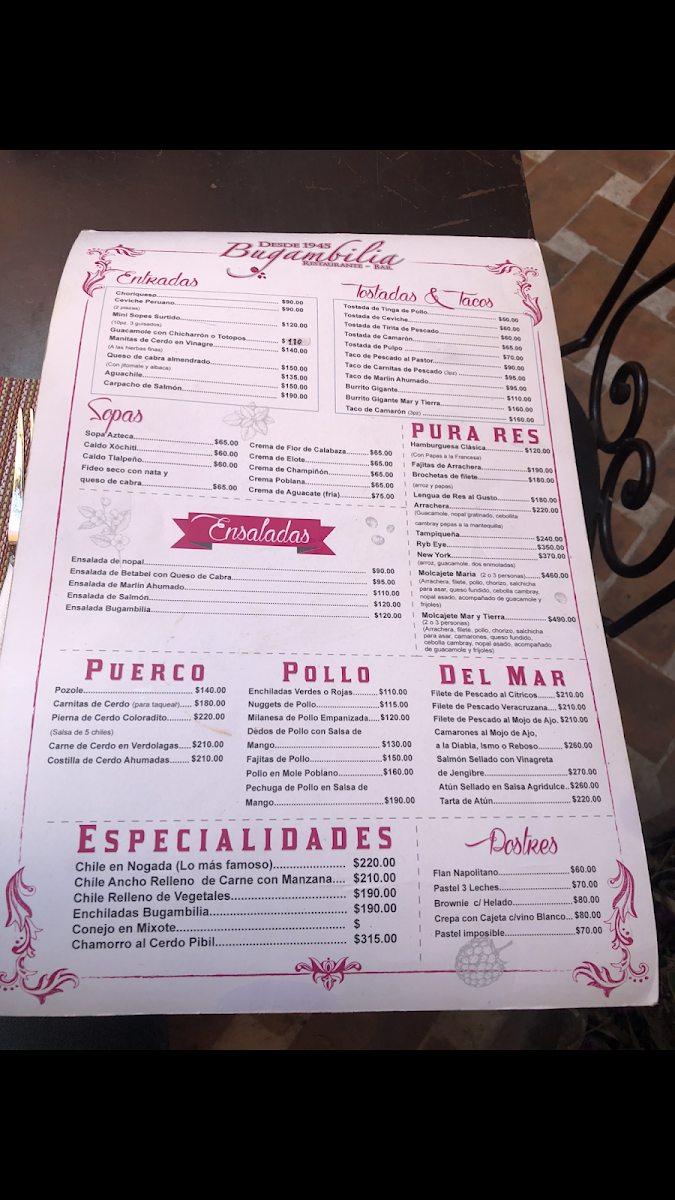 Menu Desde 1945 La Bugambilia-6